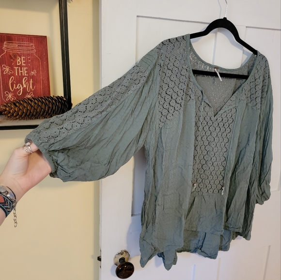 Free People Sage Peasant Top - Picture 6 of 9